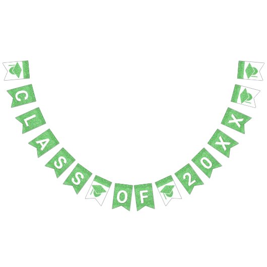 Grad Glam Green Cap Einfache Klasse Plus Jahr Wimpelkette (Alle)