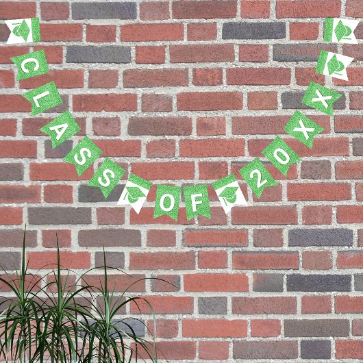 Grad Glam Green Cap Einfache Klasse Plus Jahr Wimpelkette