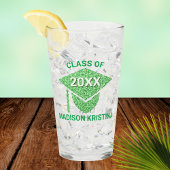 Grad Glam Green Cap Elegant Glückwunsch Glas