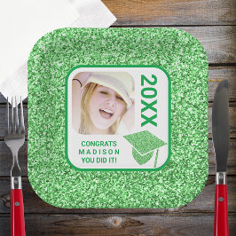 Grad Glam Green Cap Elegantes Cooles Foto Party Pappteller