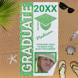 Grad Glam Green Cap Summer Foto Typografie Strandtuch