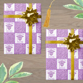 Grad Glam Lila Cap Celebration Abschluss Geschenkpapier