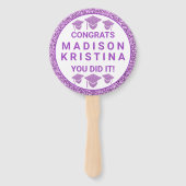 Grad Glam Lila Cap Einfaches Bild Fächer (Vorderseite)