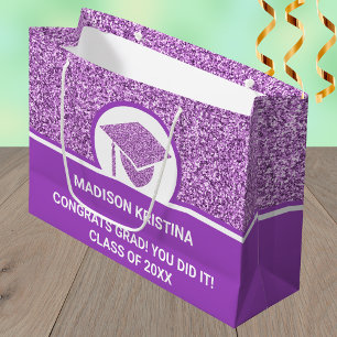 Grad Glam Lila Cap Einfaches Elegantes Design Große Geschenktüte