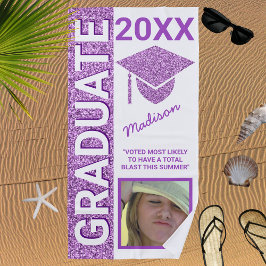 Grad Glam Lila Cap Sommer Foto Typografie Strandtuch