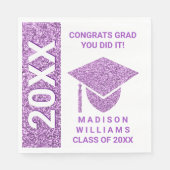 Grad Glam Lila Cap Typografie Einfaches Party Serviette (Vorderseite)