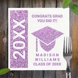 Grad Glam Lila Cap Typografie Einfaches Party Serviette