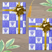 Grad Glam Navy Cap Celebration Abschluss Geschenkpapier