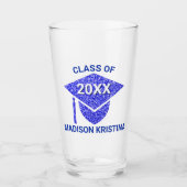 Grad Glam Navy Cap Herzlichen Glückwunsch Glas (Vorderseite)