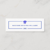 Grad Glam Navy Cap High School Individuelle Name Telefonnummerkarte (Vorderseite)