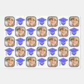 Grad Glam Navy Cap Moderne Assorrates Celebrate Geschenkpapier Set (Vorderseite)