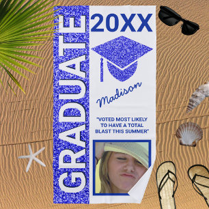 Grad Glam Navy Cap Summer Foto Typografie Strandtuch