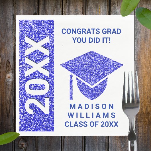 Grad Glam Navy Cap Typografie Einfaches Party Serviette