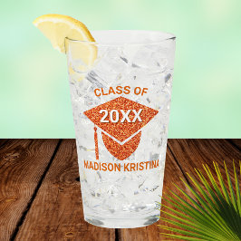 Grad Glam Orange Cap Herzlichen Glückwunsch Glas