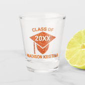 Grad Glam Orange Cap Personalisiert Chic Elegant Schnapsglas (Vorderseite)