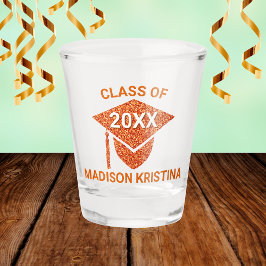 Grad Glam Orange Cap Personalisiert Chic Elegant Schnapsglas