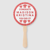 Grad Glam Red Cap Einfaches Bild Fächer (Vorderseite)