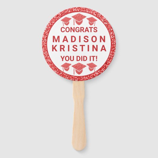 Grad Glam Red Cap Einfaches Bild Fächer (Vorderseite)