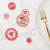 Grad Glam Red Cap Foto Graduation Party Konfetti (Gruppe)