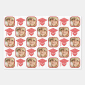 Grad Glam Red Cap Moderne Assorted Celebrate Geschenkpapier Set (Vorderseite)