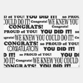 Grad-Glückwunschs für Weißtext und Schwarz Geschenkpapier Set (Vorderseite 3)