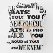 Grad-Glückwunschs für Weißtext und Schwarz Geschenkpapier Set (Beispiel)