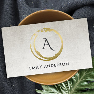 GRAD GOLD BRUSCH STROKE STAIN CIRCLE LOGO MONOGRAM VISITENKARTE