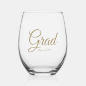 Grad Gold Custom Scriptklasse Weinglas Ohne Stiel (Vorderseite)