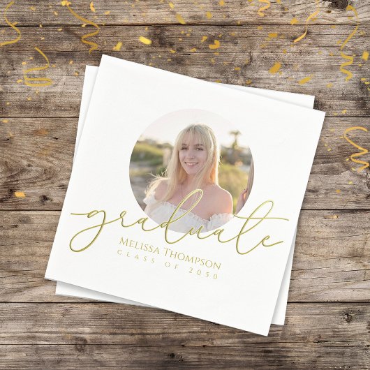 Grad-Gold-Kalligrafie Minimalistisches Foto Serviette