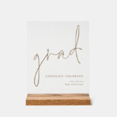 Grad-Gold-Script-Abschluss-Geschenk Keepake Acrylschild (Vorderseite)