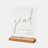 Grad-Gold-Script-Abschluss-Geschenk Keepake Acrylschild (Winkel)