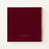 Grad Gold Script Burgundy Abschluss Gästebuch Notizblock (Rückseite)