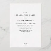 Grad-Gold-Stackbriefe Typografie-Abschluss Folieneinladung (Rückseite)