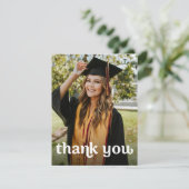 Grad-Gold-Tassel Vertikale Foto-Graduierung Dankeskarte (Stehend Vorderseite)