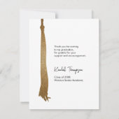 Grad-Gold-Tassel Vertikale Foto-Graduierung Dankeskarte (Rückseite)