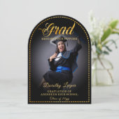 Grad. Goldene Touch Brighert deine Zukunft. Einladung (Stehend Vorderseite)