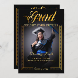 Grad. Goldene Touch Brighert Ihre Zukunft Einladung