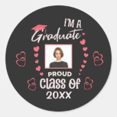 Grad Graduate Foto Abschluss Class Personalisieren Runder Aufkleber (Vorderseite)