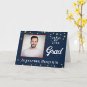 Grad Graduate Geschlossen Foto Glückwunsch Karte (Gelbe Blume)