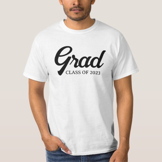 Grad Graduierte personalisierten Jahre Sondertexte T-Shirt (Vorderseite)