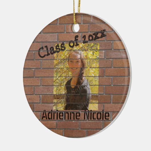 Grad Graffiti-Foto auf Bricks Personalizable Keramik Ornament (Links)