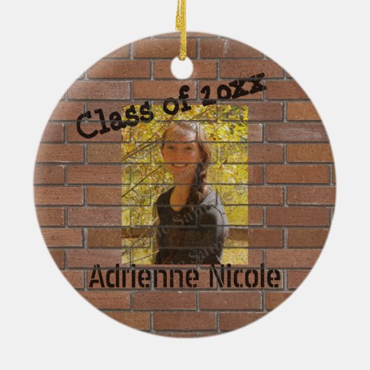 Grad Graffiti-Foto auf Bricks Personalizable Keramik Ornament (Hinten)