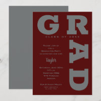 GRAD Gray auf Dark Maroon Abschluss