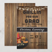 Grad & Grill Graduation Barbeque Einladung (Vorne/Hinten)