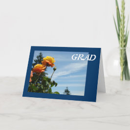 GRAD Grußkarten Blue Sky Orange Rose Blume Karte