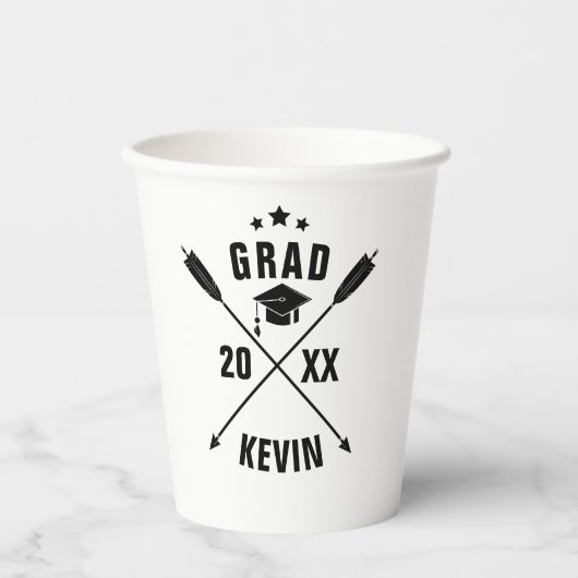 Grad Hat anpassbare Vorlage Papier Cup Pappbecher (Vorderseite)