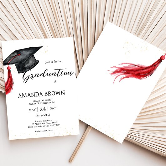 Grad Hat Moderne Graduationspartei Einladung