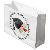 Grad Hat und Degree Geschenktasche Große Geschenktüte (Vorderseite Schrägansicht)