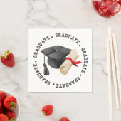 Grad Hat und Degree Paper Napkin Serviette (Beispiel)