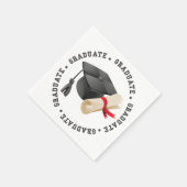 Grad Hat und Degree Paper Napkin Serviette (Ecke)